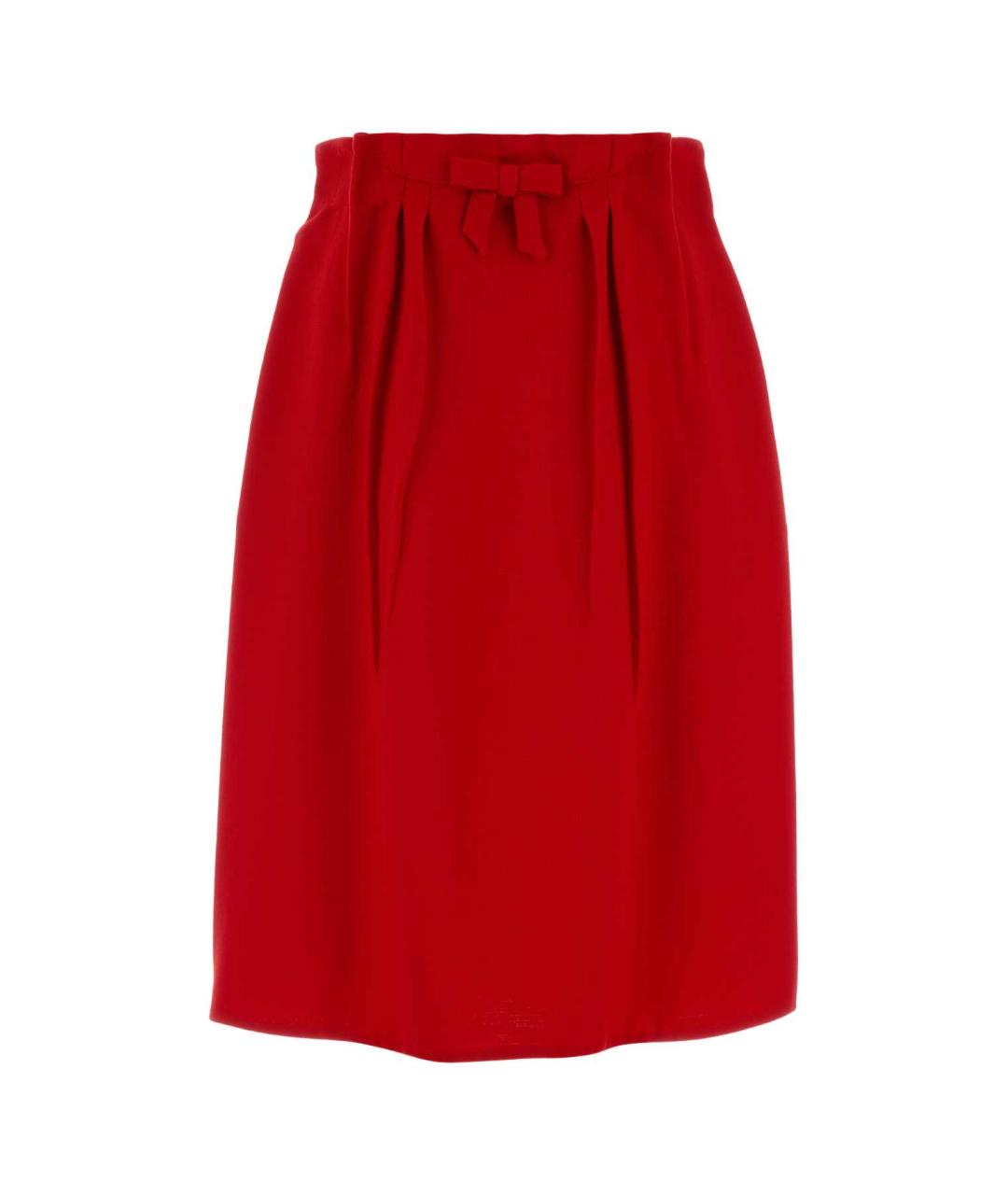 PRADA Красная шерстяная юбка миди, фото 1