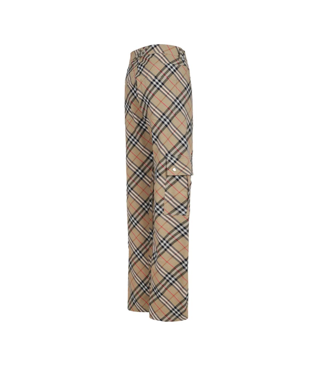 BURBERRY Бежевые льняные прямые брюки, фото 3