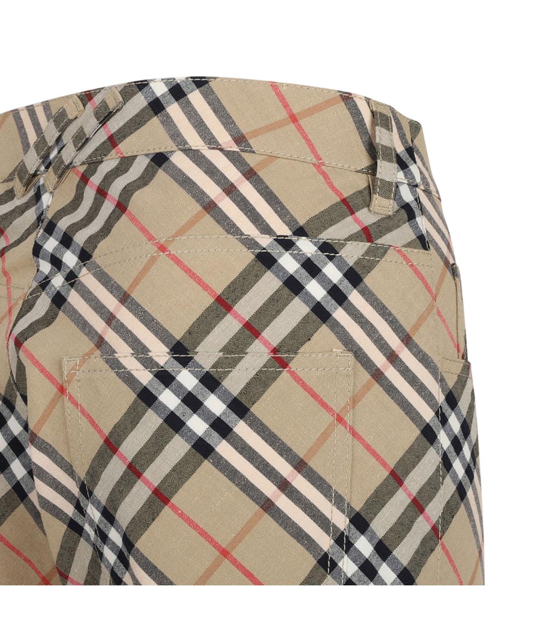 BURBERRY Бежевые льняные прямые брюки, фото 4