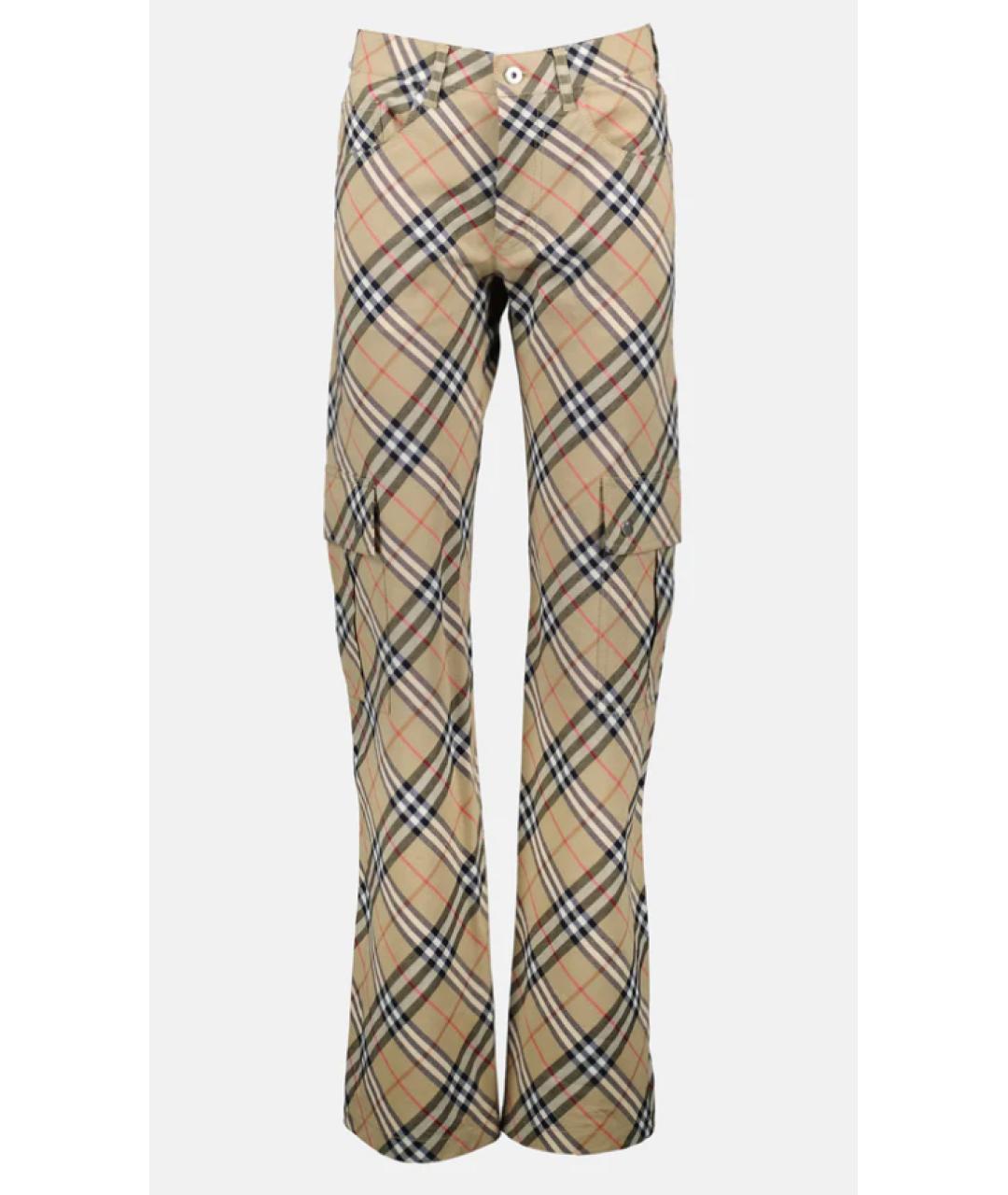 BURBERRY Бежевые льняные прямые брюки, фото 1