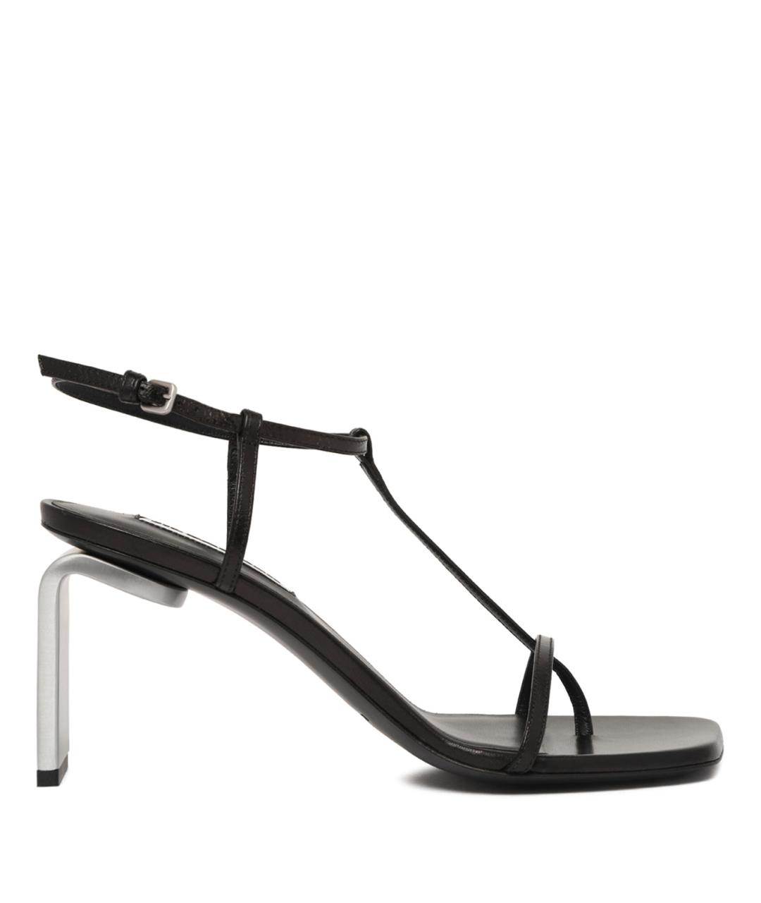 JIL SANDER Черные кожаные босоножки, фото 1