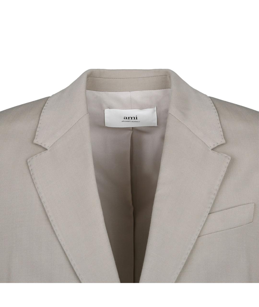 Ami Paris Бежевый шерстяной пиджак, фото 3