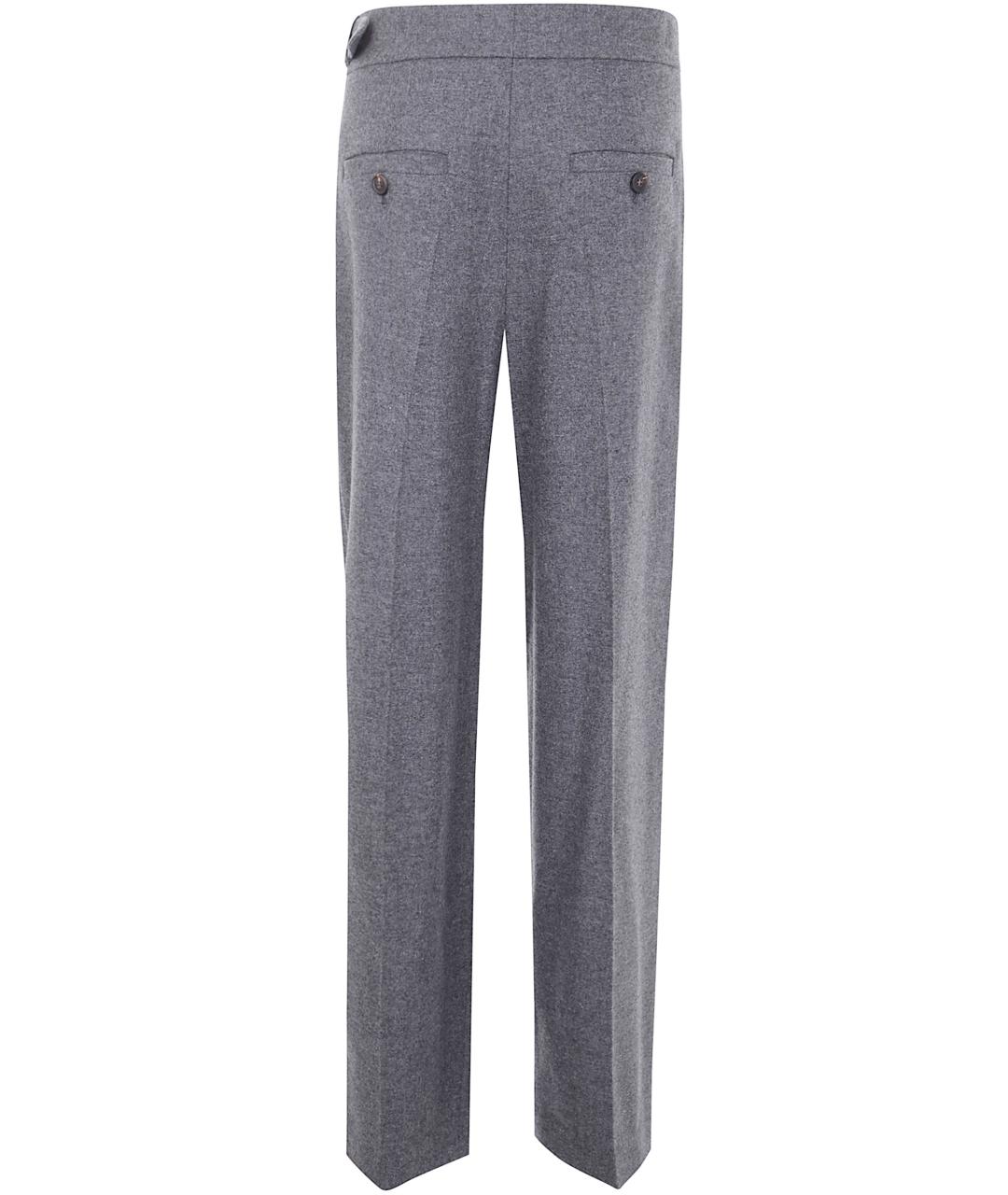 BRUNELLO CUCINELLI Серые кашемировые прямые брюки, фото 2