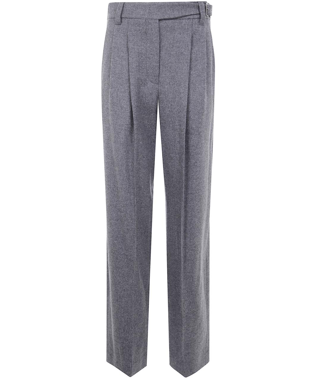 BRUNELLO CUCINELLI Серые кашемировые прямые брюки, фото 1