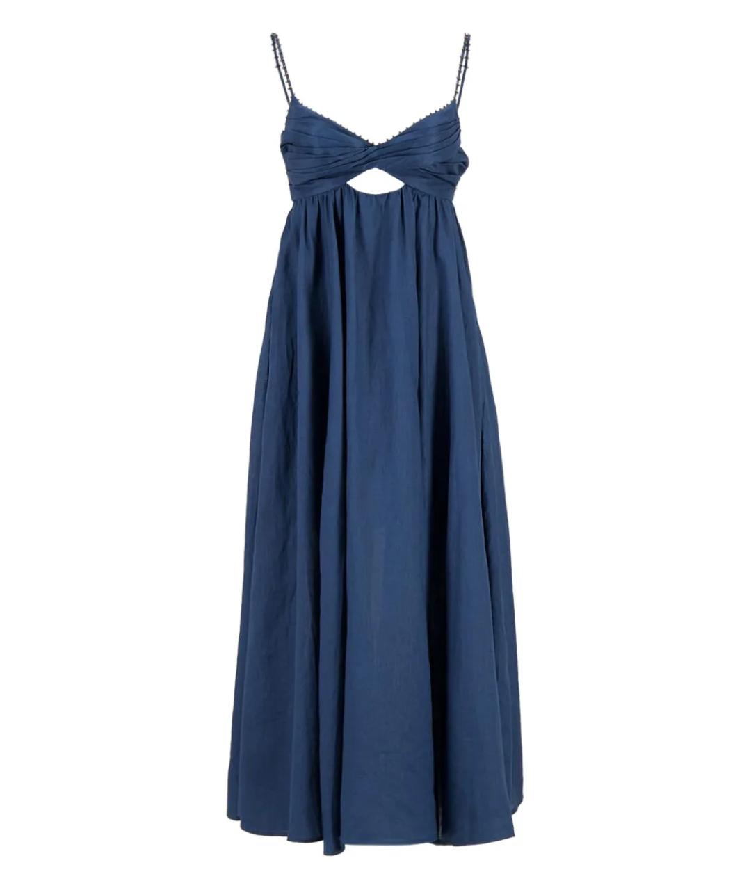 ZIMMERMANN Синее льняное повседневное платье, фото 1