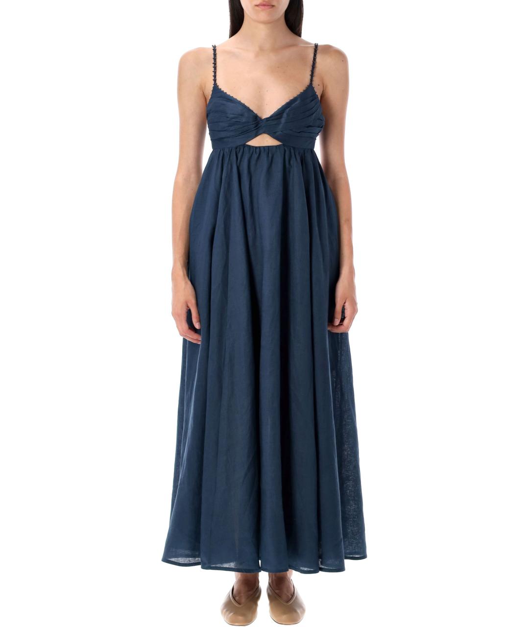 ZIMMERMANN Синее льняное повседневное платье, фото 2