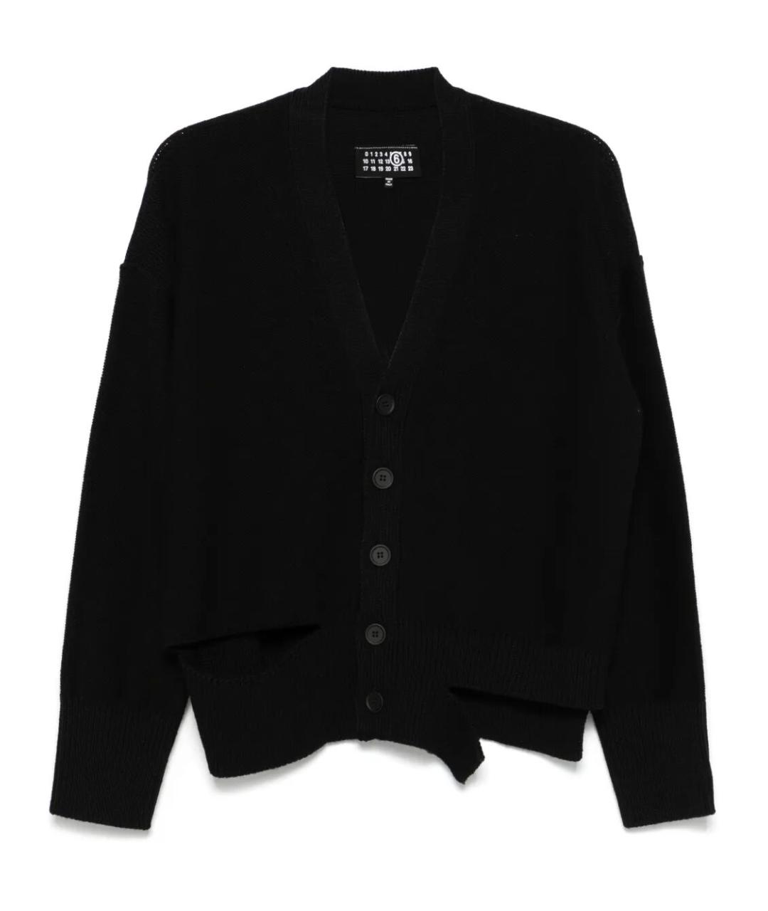 MM6 MAISON MARGIELA Черный шерстяной кардиган, фото 1