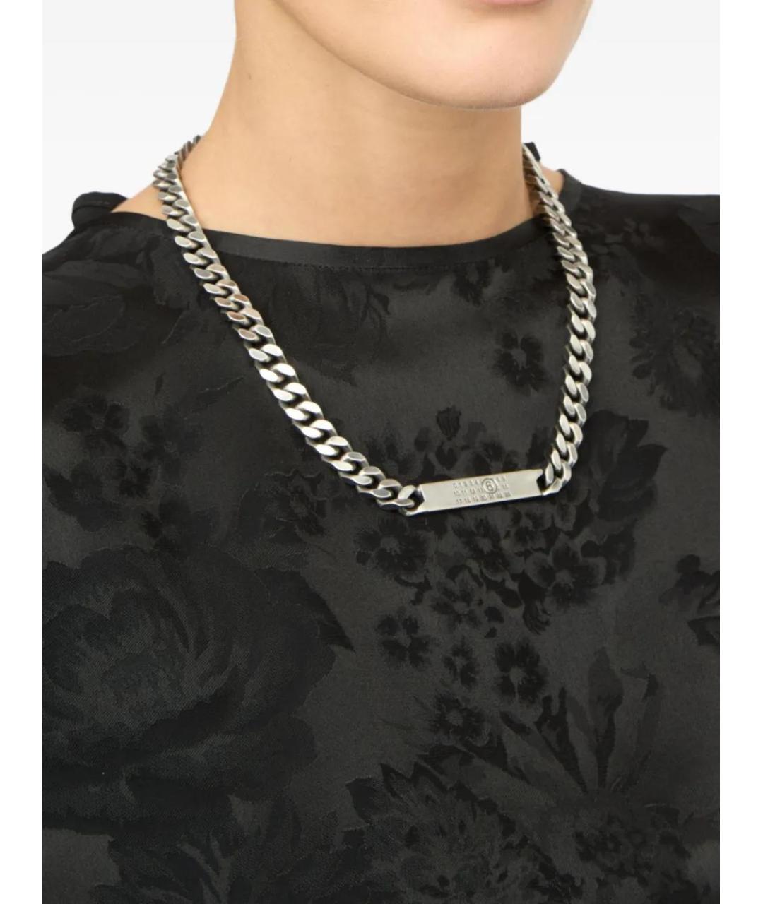 MM6 MAISON MARGIELA Серебряная металлическая цепочка, фото 2