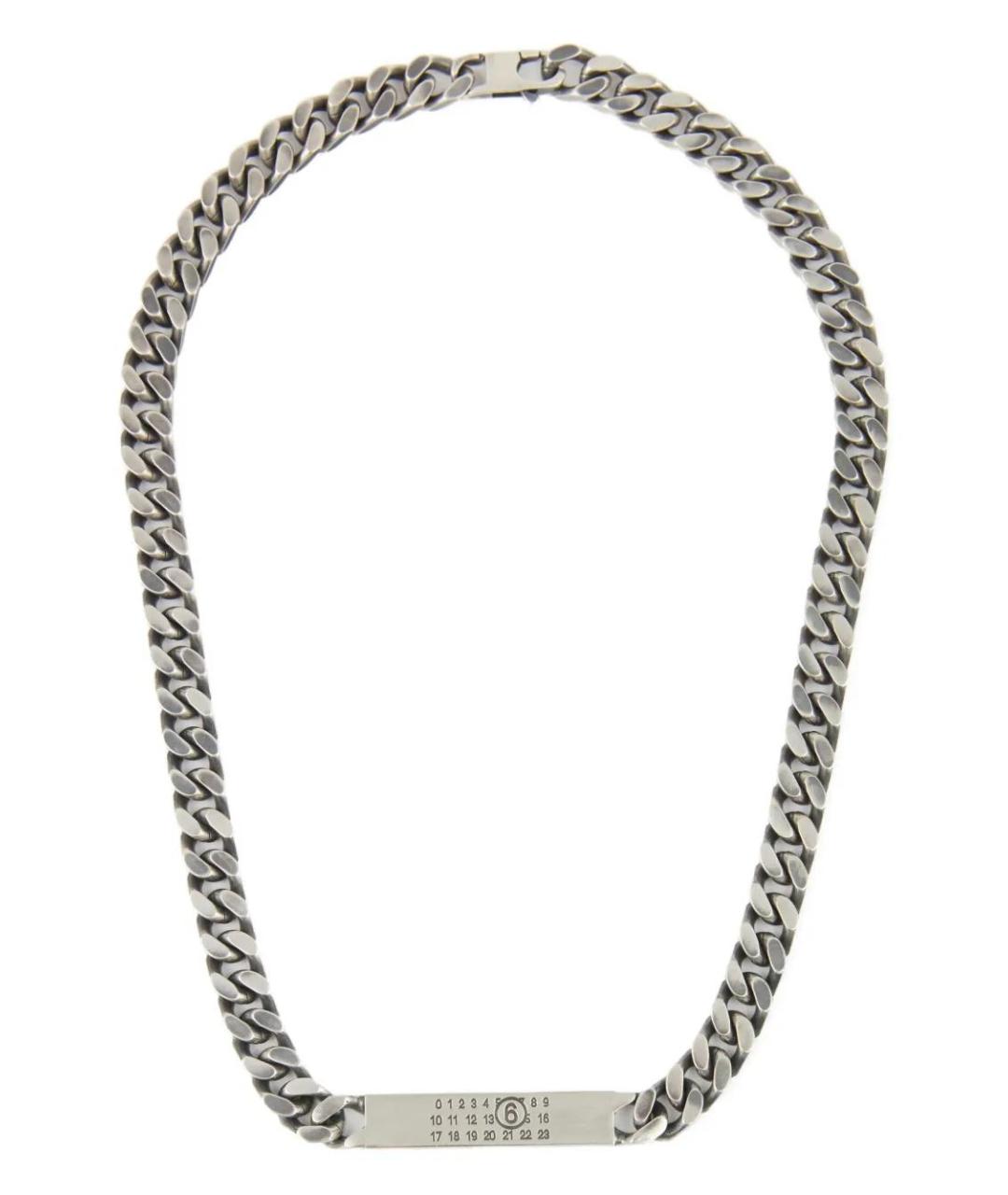 MM6 MAISON MARGIELA Серебряная металлическая цепочка, фото 1