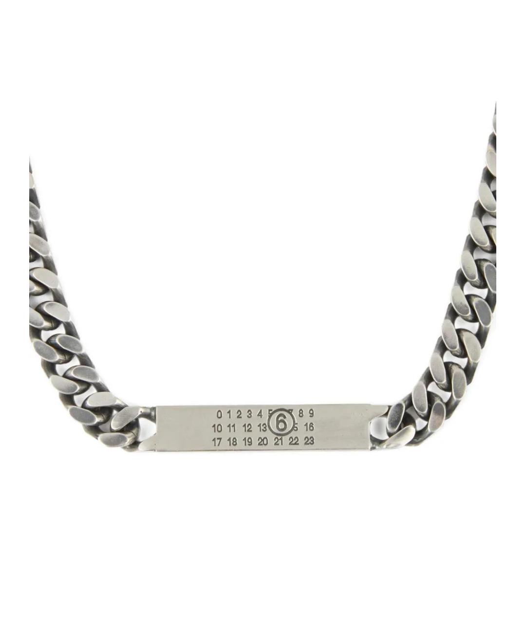 MM6 MAISON MARGIELA Серебряная металлическая цепочка, фото 4