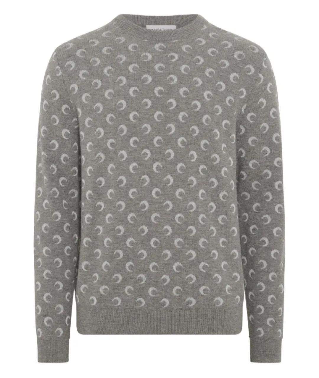 MARINE SERRE Серый шерстяной джемпер / свитер, фото 1