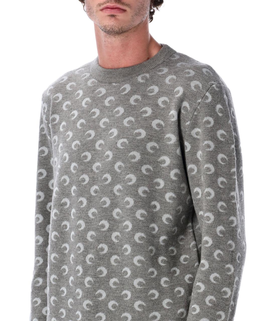 MARINE SERRE Серый шерстяной джемпер / свитер, фото 4