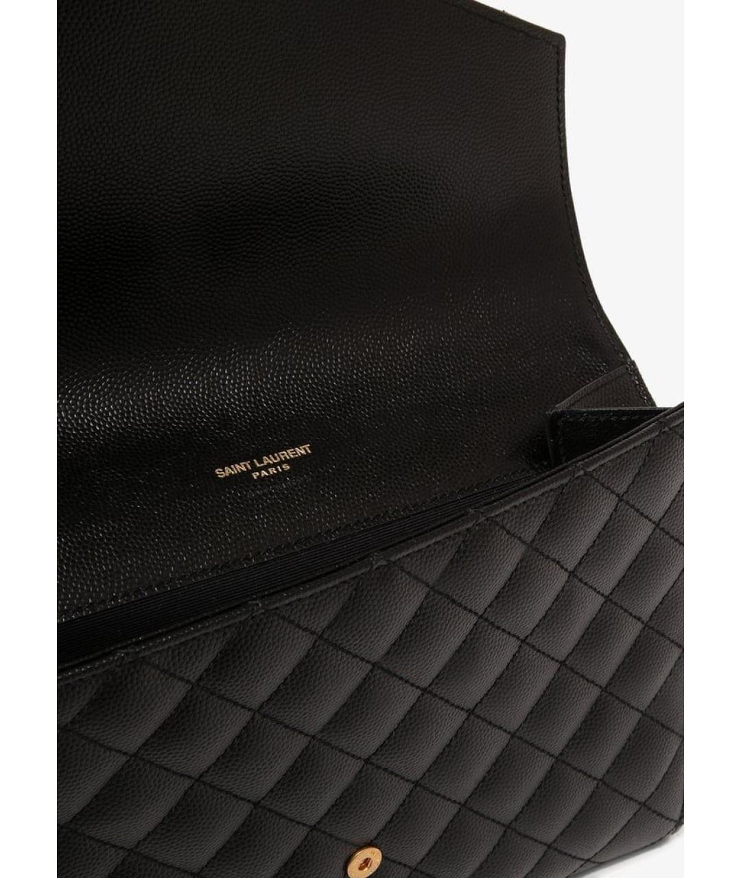 SAINT LAURENT Черный кожаный кошелек, фото 2