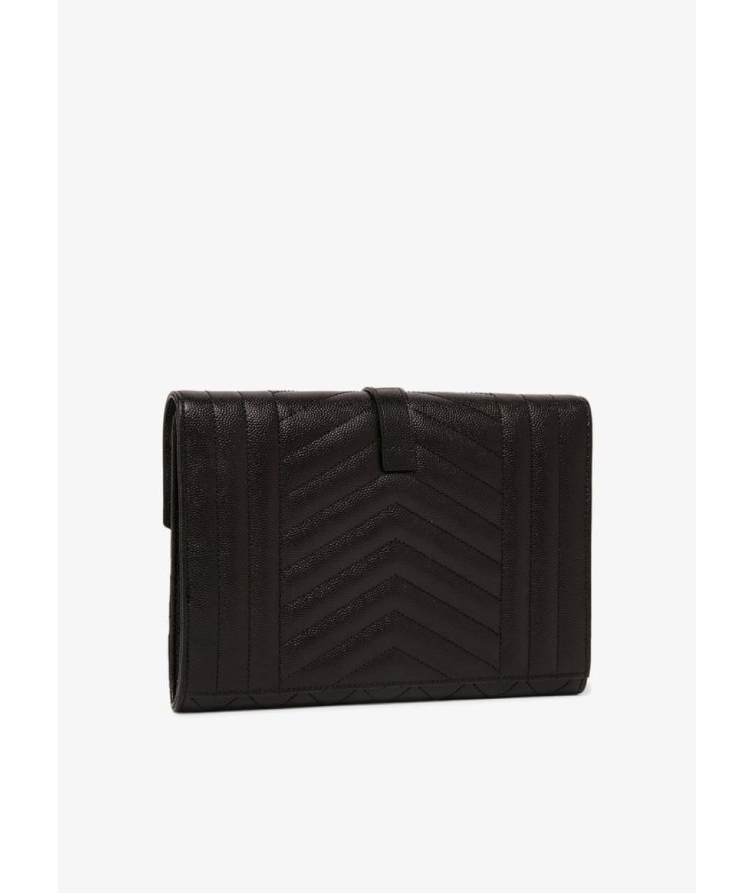SAINT LAURENT Черный кожаный кошелек, фото 3