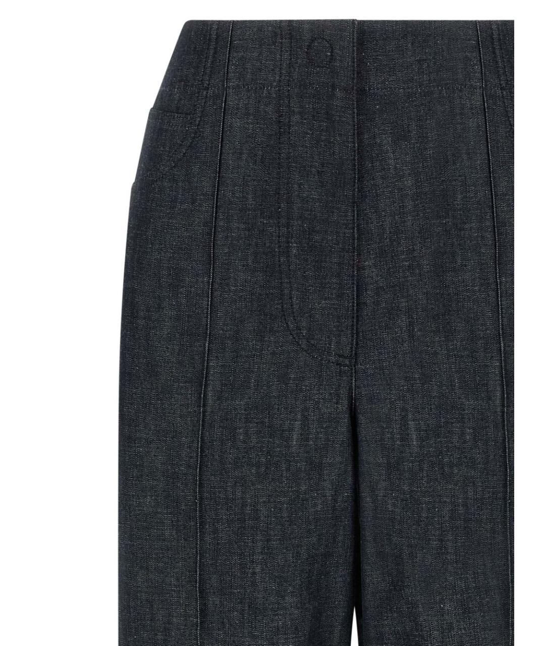 FENDI Синие хлопковые прямые брюки, фото 4