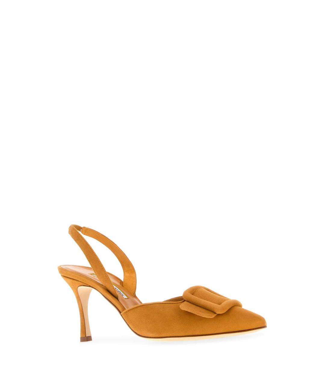 MANOLO BLAHNIK Оранжевое кожаные туфли, фото 2