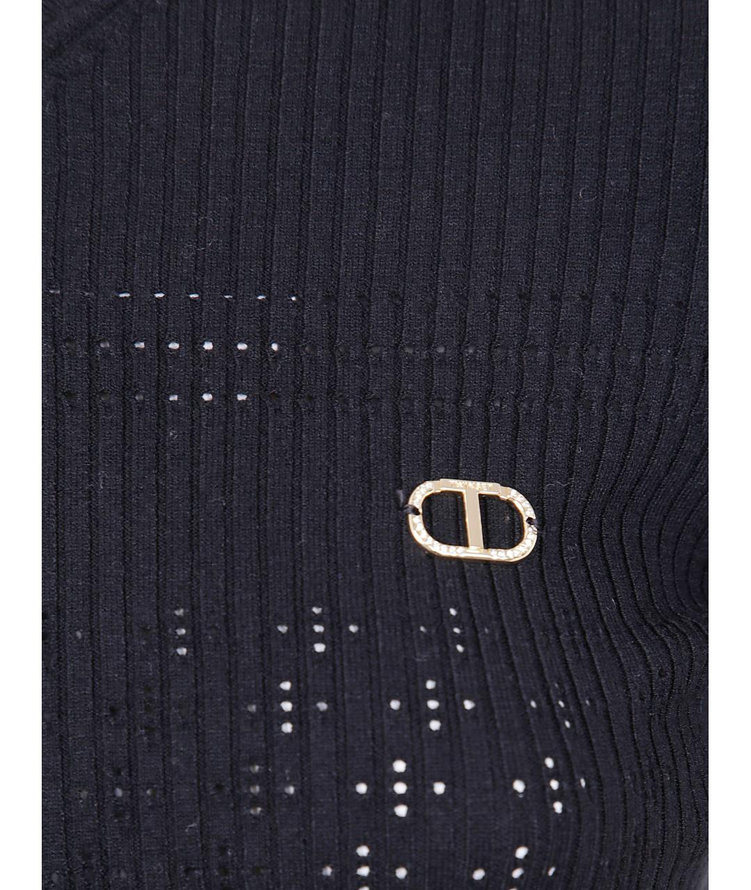 TWIN-SET Черный полиэстеровый джемпер / свитер, фото 3