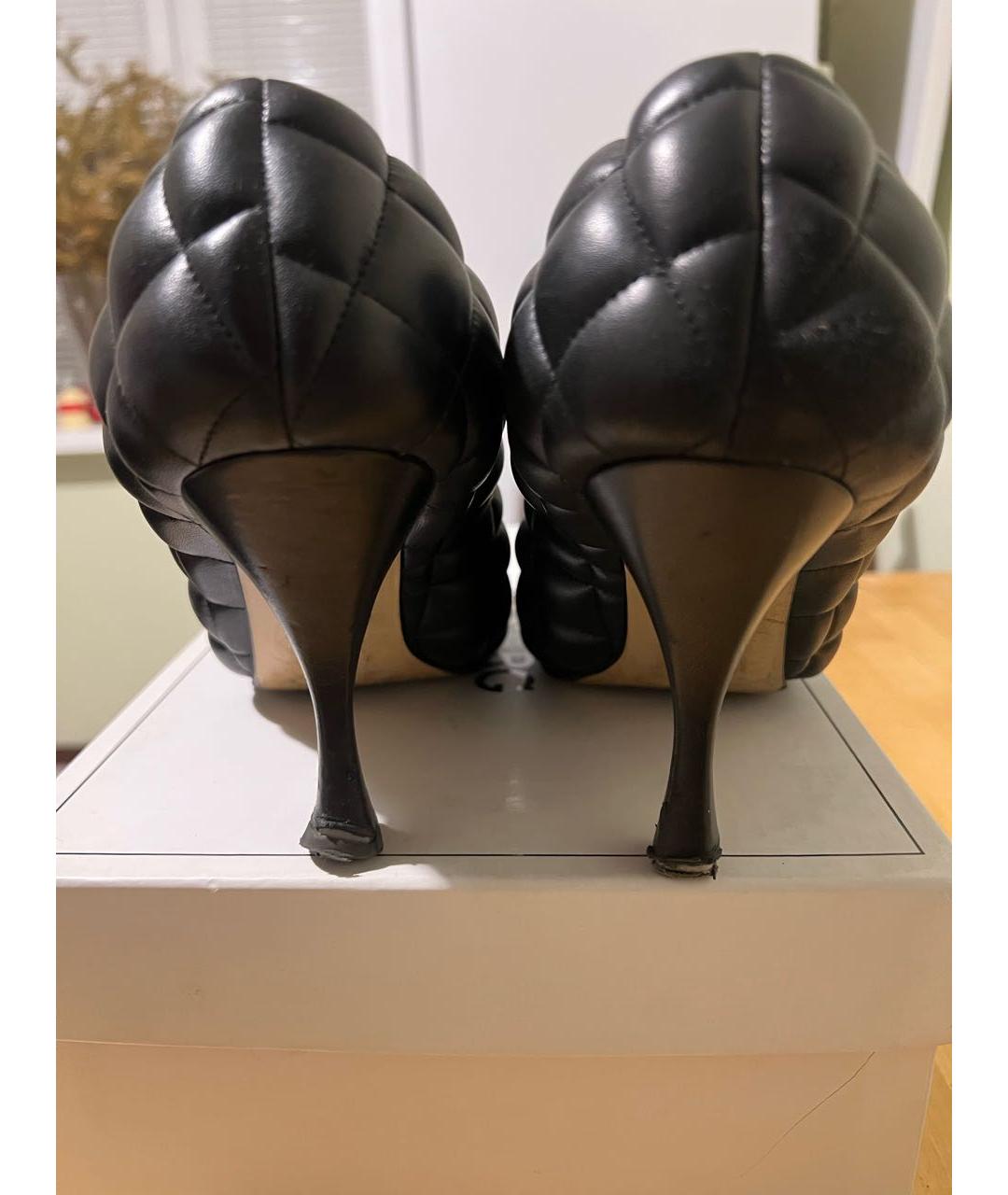 BOTTEGA VENETA Черные кожаные туфли, фото 4