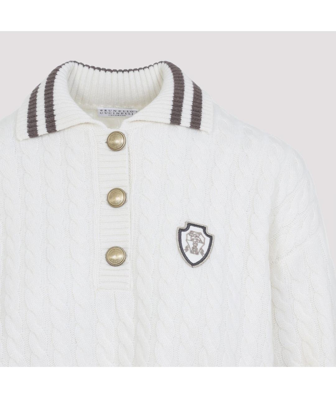 BRUNELLO CUCINELLI Белый кашемировый джемпер / свитер, фото 5
