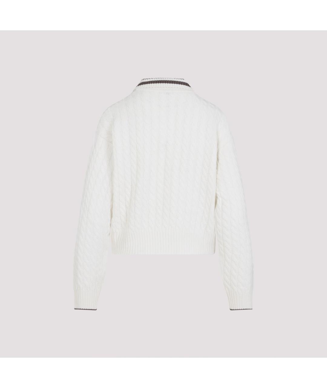 BRUNELLO CUCINELLI Белый кашемировый джемпер / свитер, фото 4