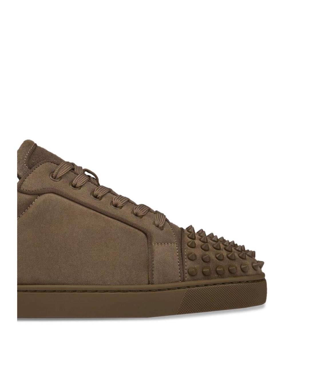 CHRISTIAN LOUBOUTIN Коричневые кожаные низкие кроссовки / кеды, фото 2