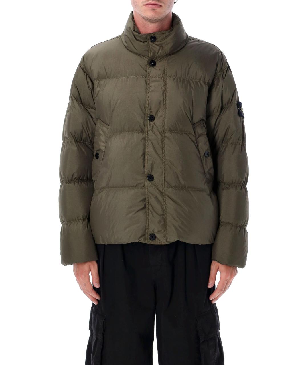 STONE ISLAND Хаки полиамидовая куртка, фото 2