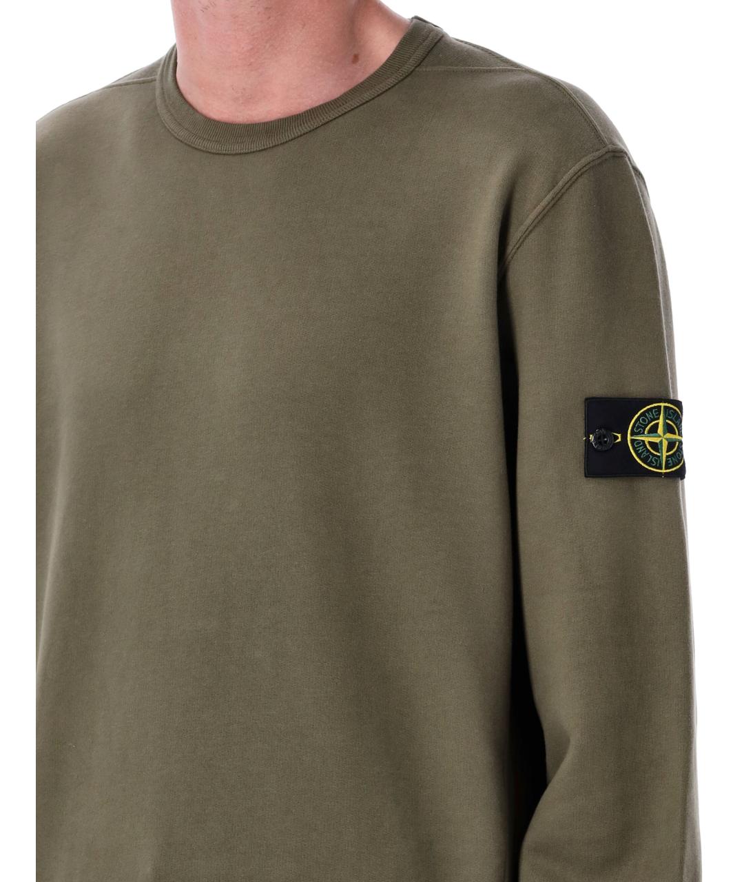 STONE ISLAND Хаки хлопковый джемпер / свитер, фото 4