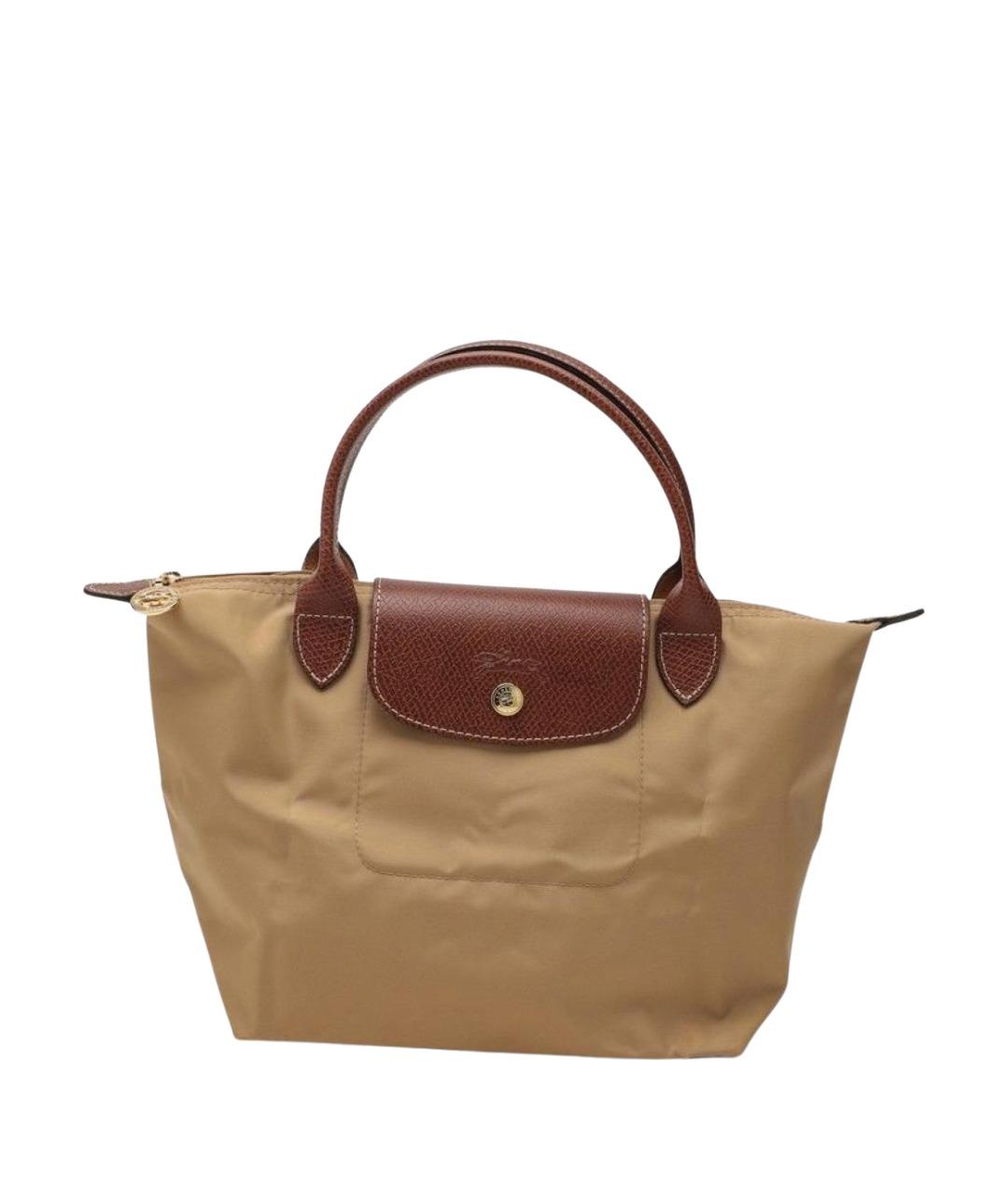 LONGCHAMP Бежевая кожаная сумка тоут, фото 1