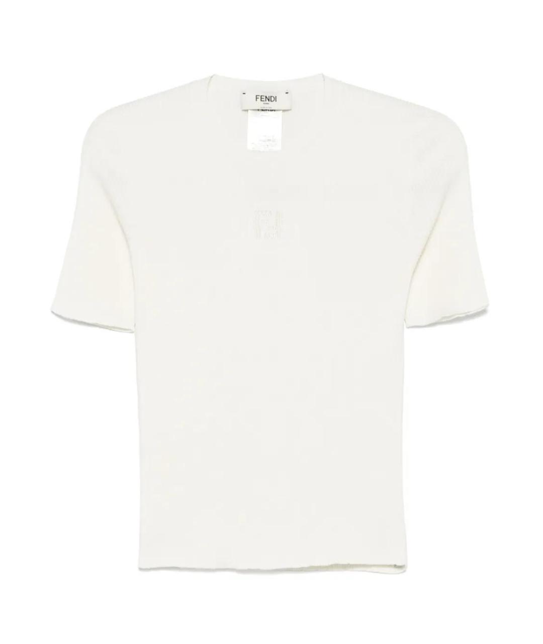 FENDI Белая хлопковая футболка, фото 1