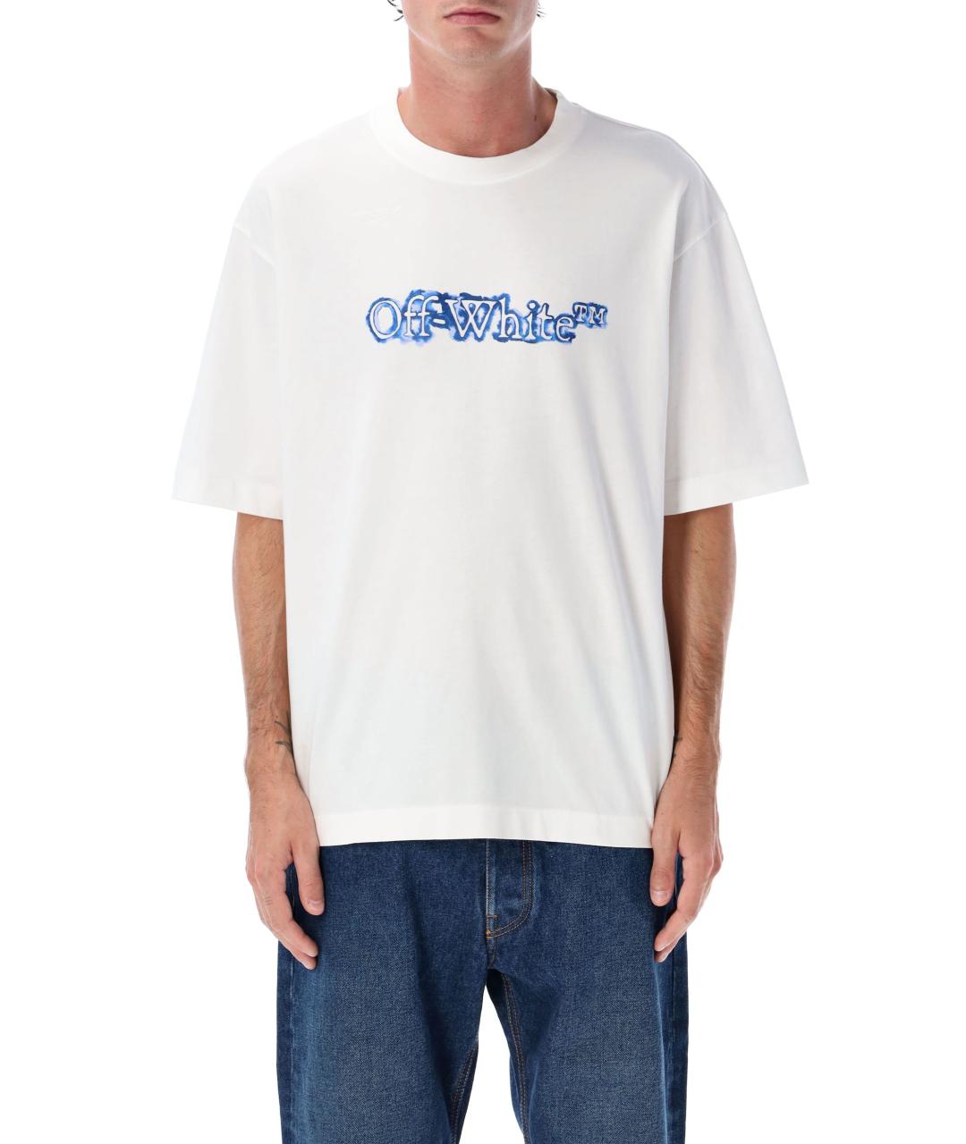OFF-WHITE Белая хлопковая футболка, фото 2