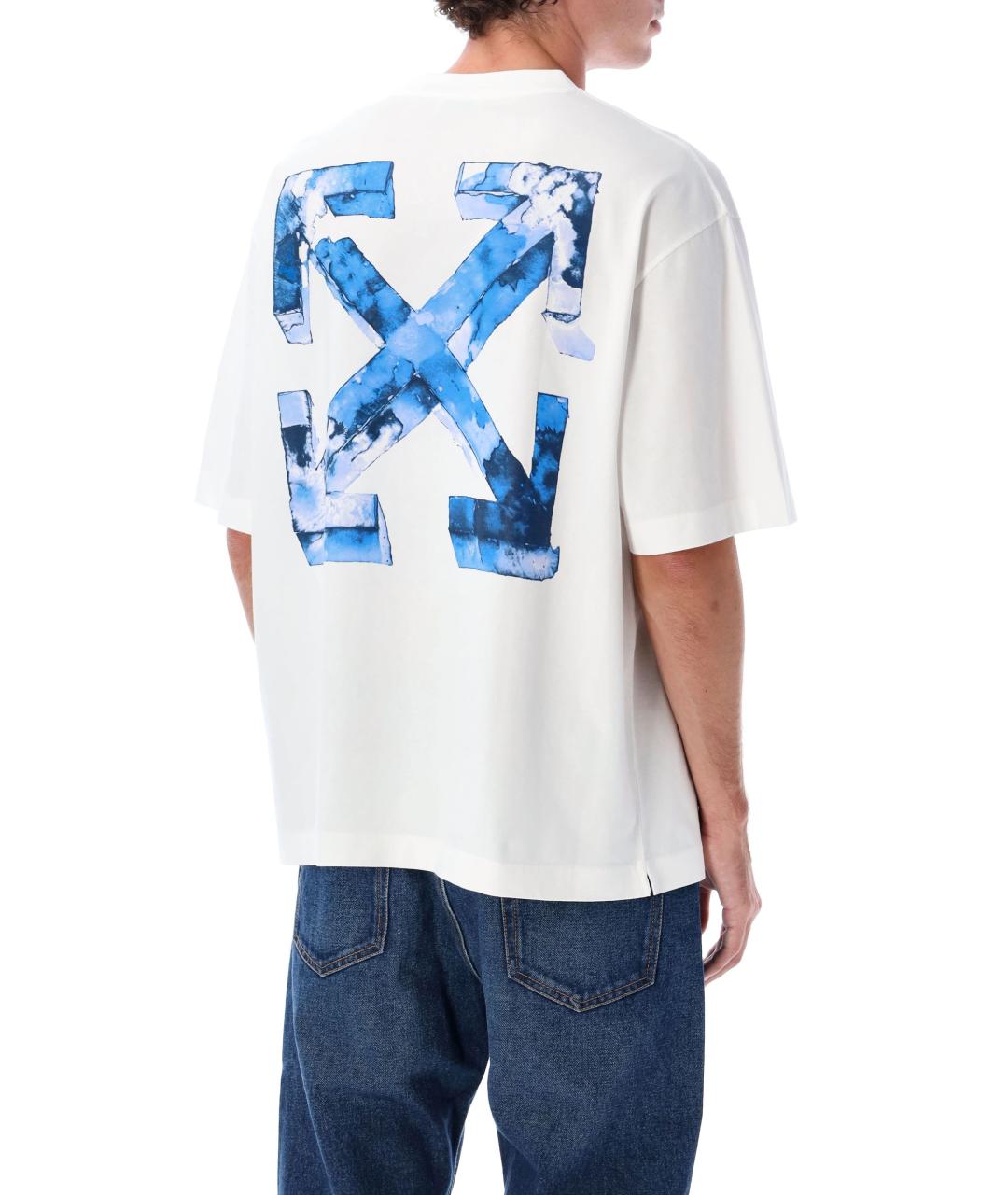 OFF-WHITE Белая хлопковая футболка, фото 5