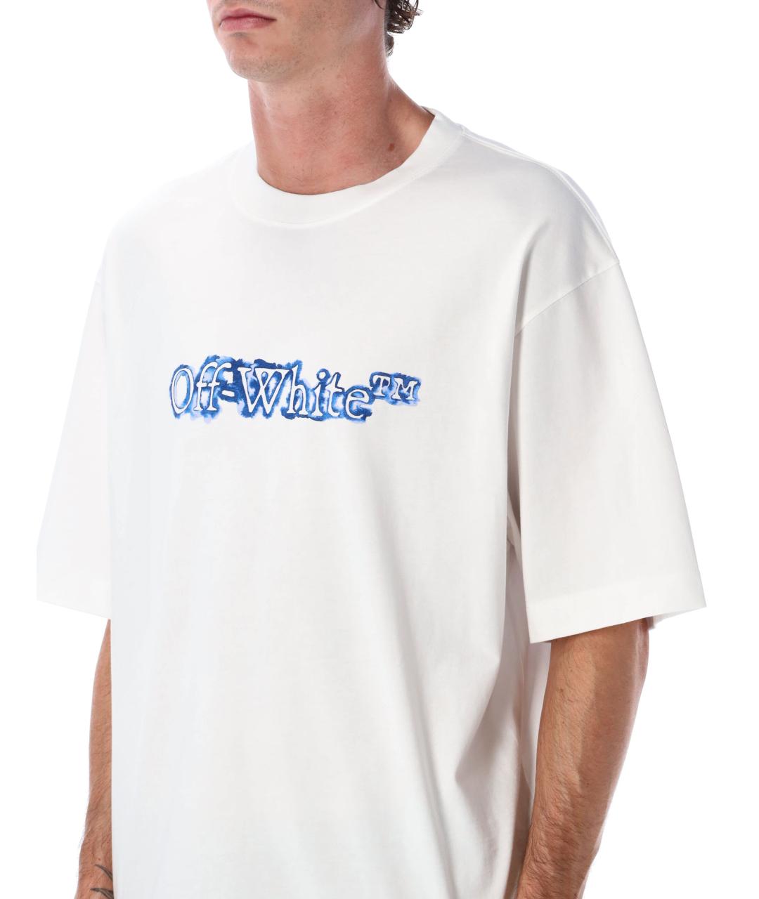OFF-WHITE Белая хлопковая футболка, фото 6