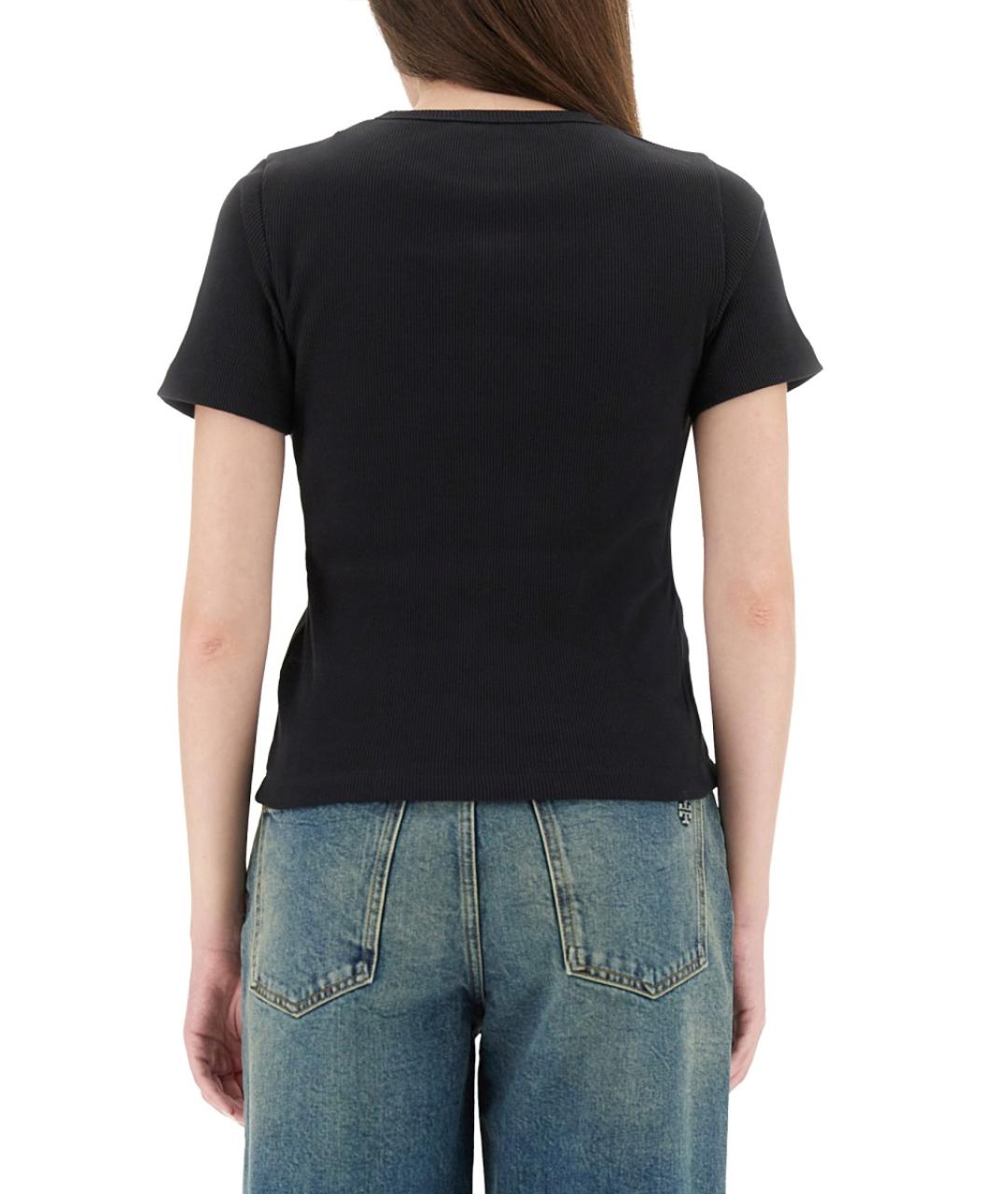 TORY BURCH Черная хлопковая футболка, фото 3