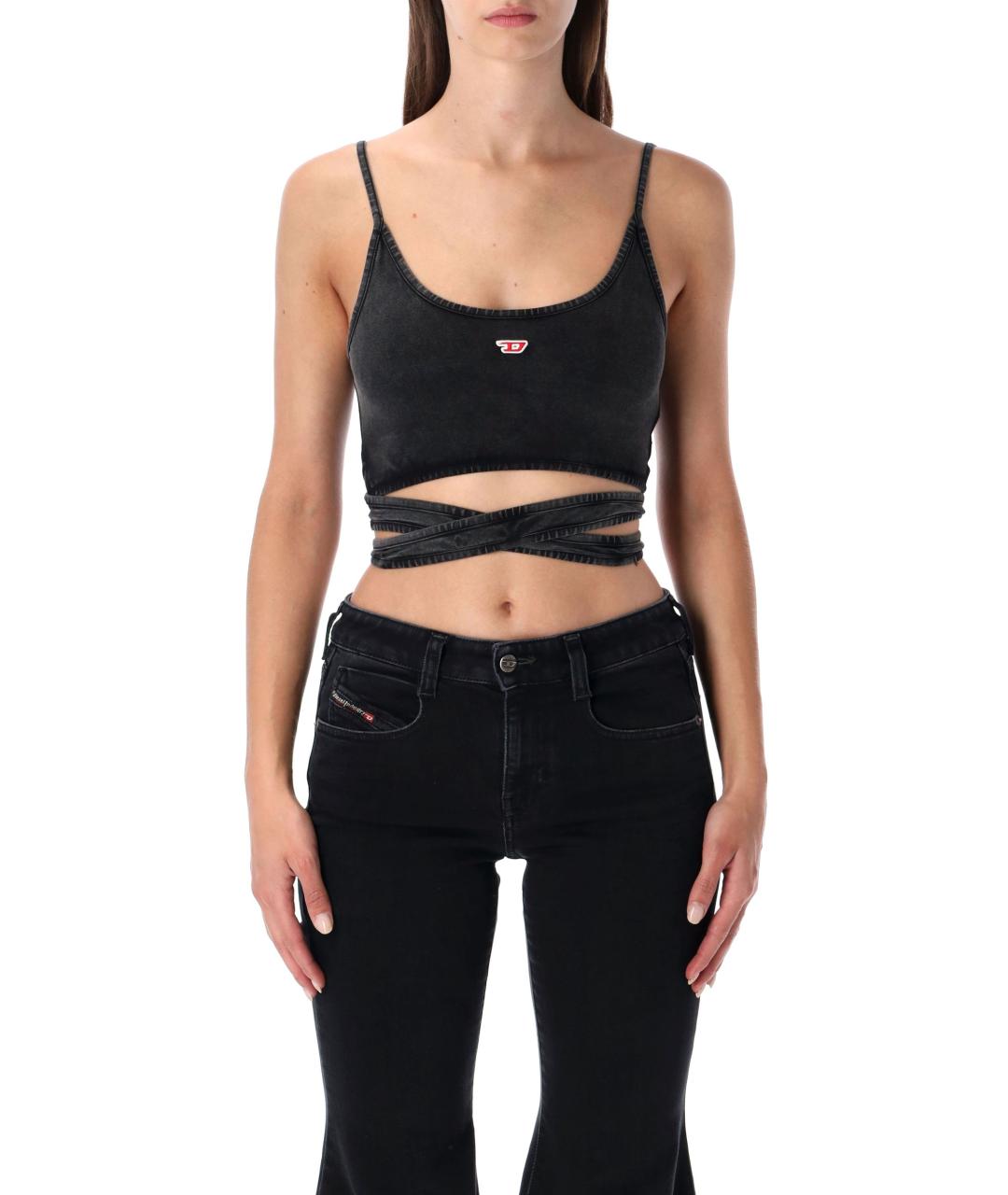 DIESEL Черная хлопковая майка, фото 2