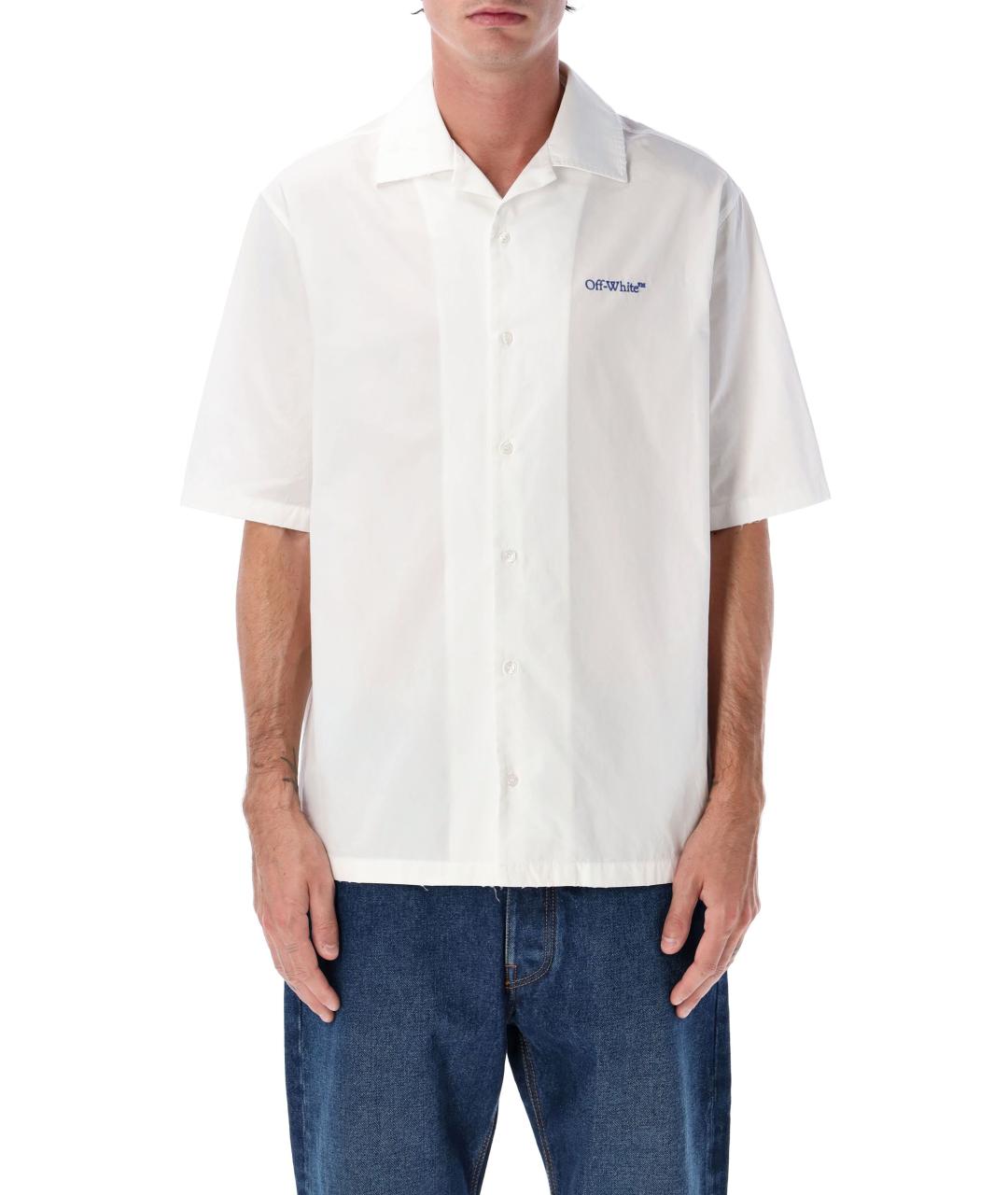 OFF-WHITE Белая хлопковая кэжуал рубашка, фото 2