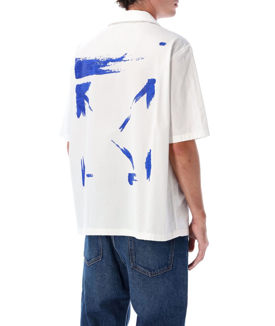 OFF-WHITE Белая хлопковая кэжуал рубашка, фото 3