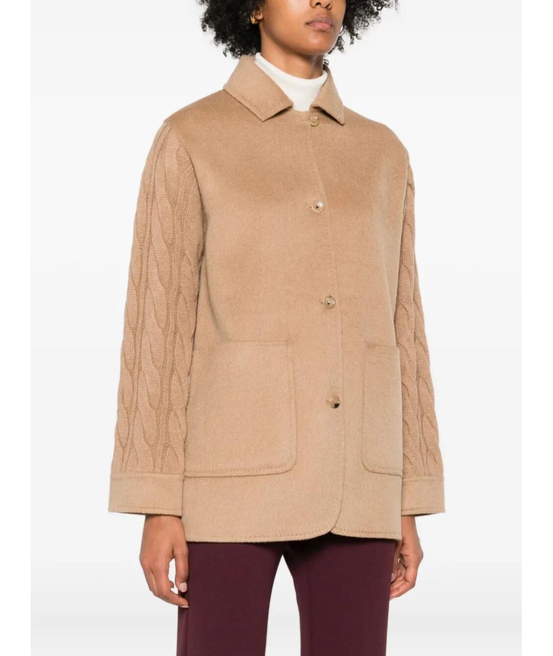 MAX MARA Бежевое шерстяное пальто, фото 5