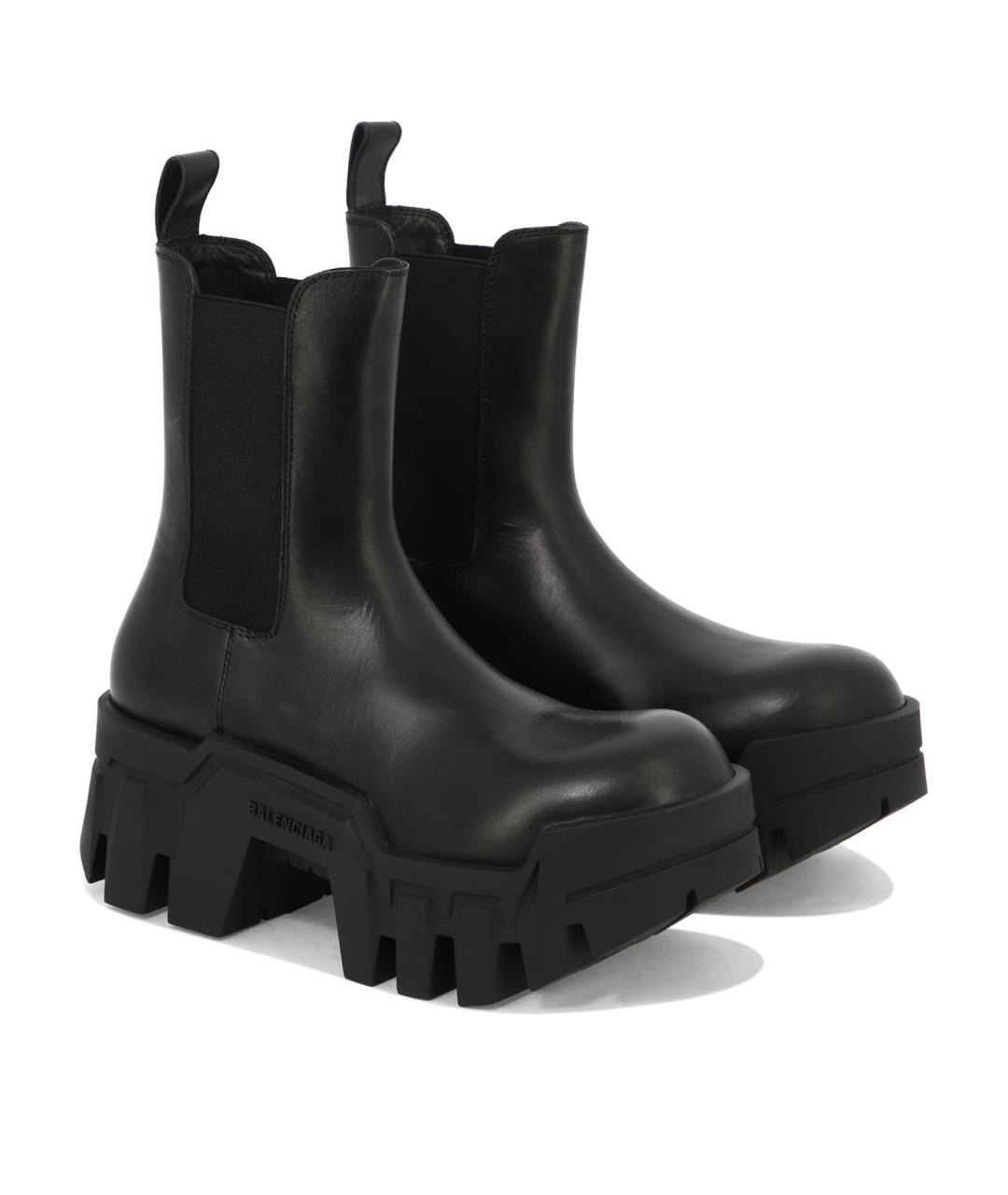 BALENCIAGA Черные кожаные ботинки, фото 2