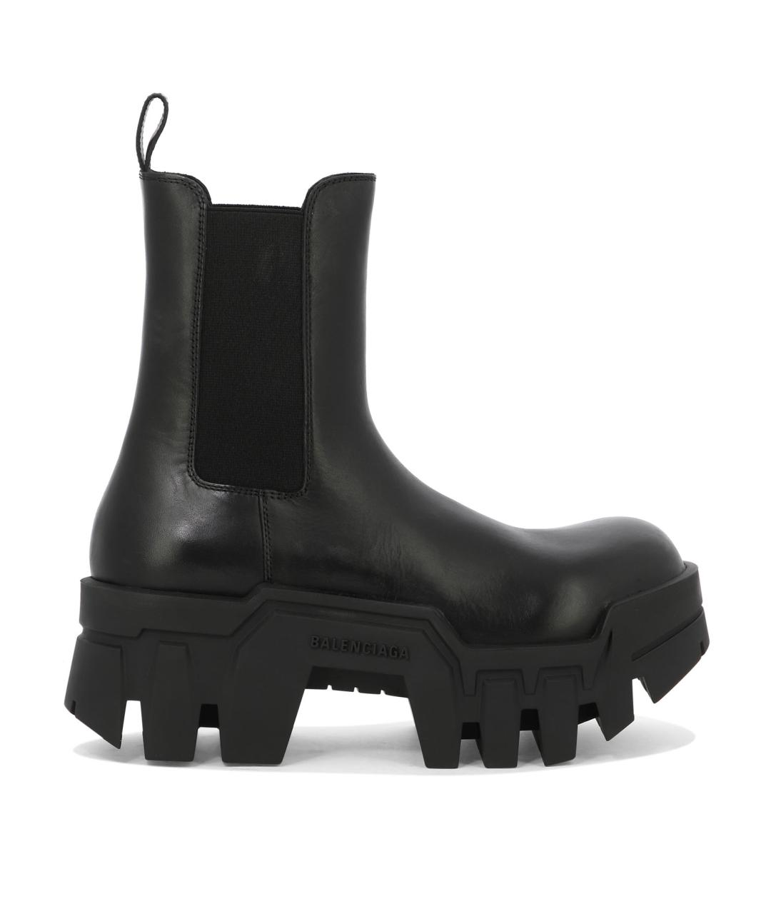 BALENCIAGA Черные кожаные ботинки, фото 1