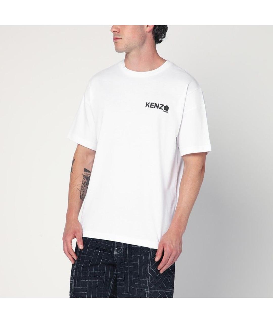 KENZO Белая хлопковая футболка, фото 2