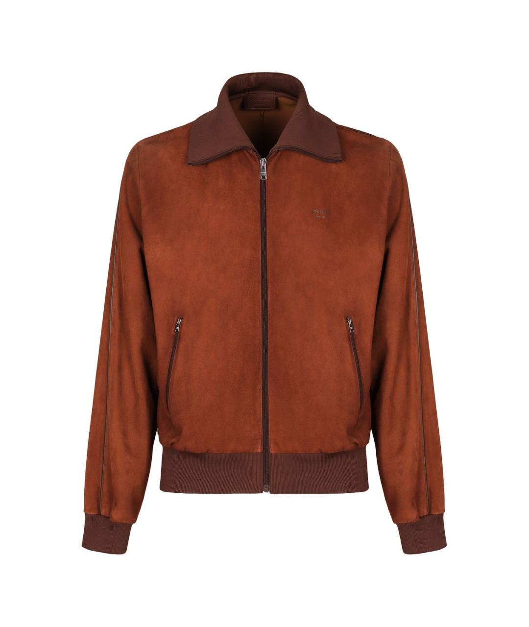 PRADA Коричневая кожаная куртка, фото 1