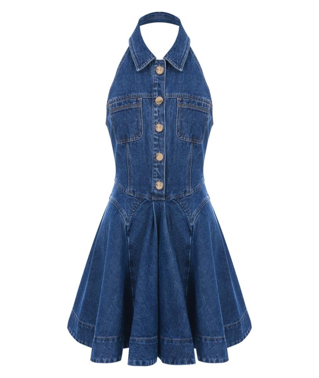SELF-PORTRAIT Синее хлопковое повседневное платье, фото 1