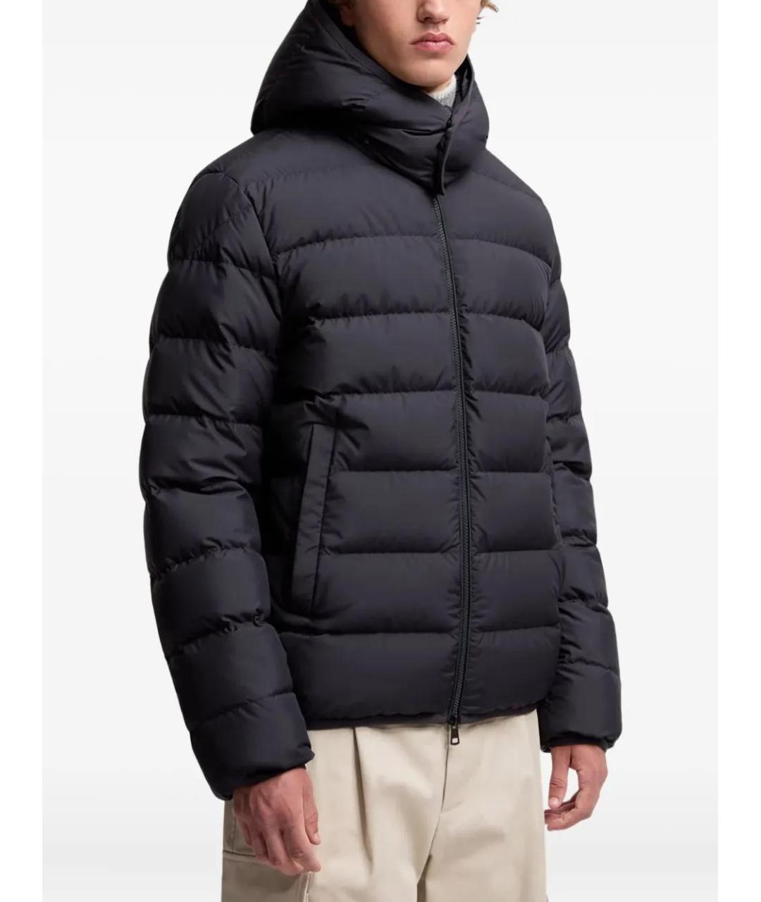 MONCLER Черный полиэстеровый пуховик, фото 3