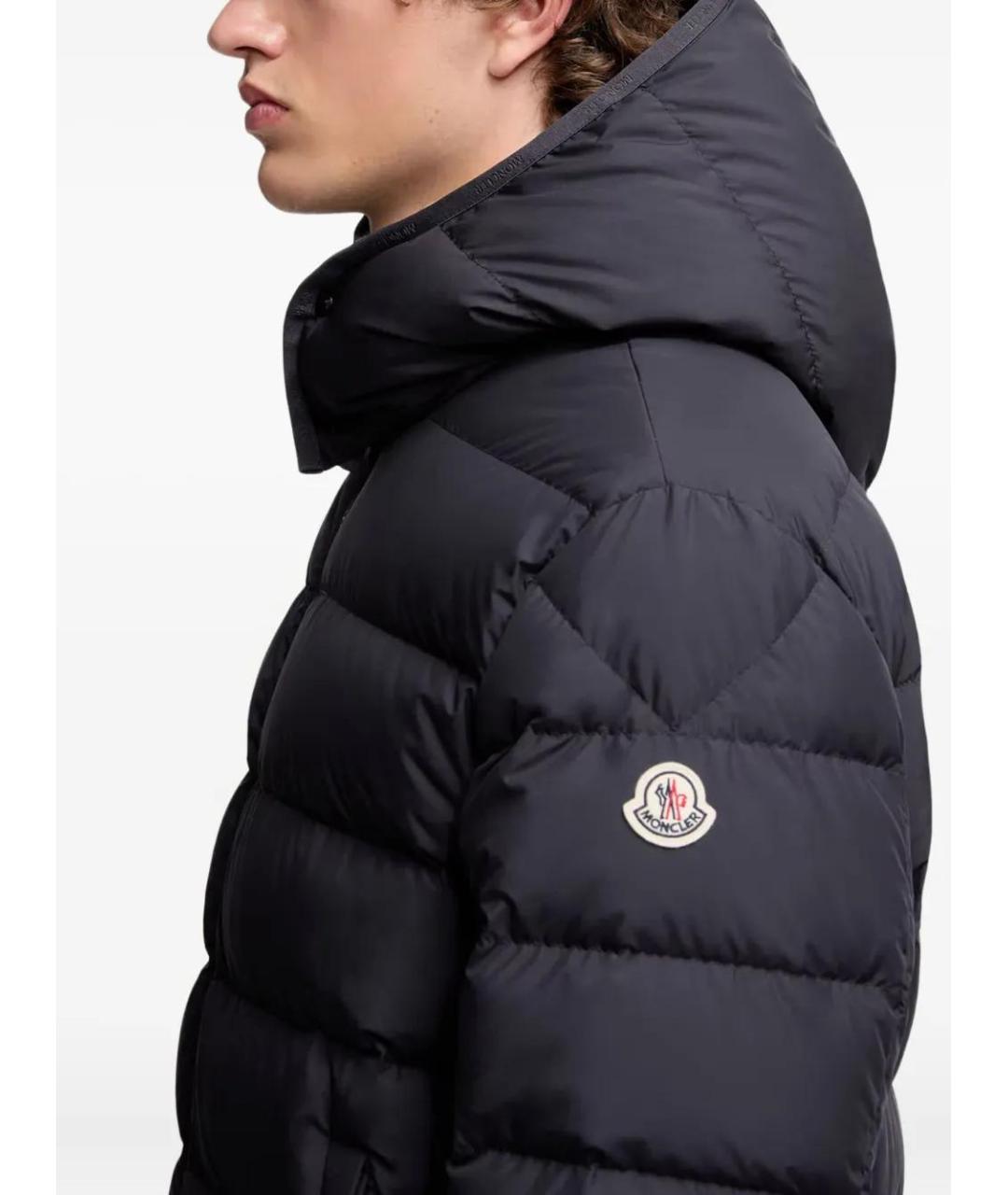 MONCLER Черный полиэстеровый пуховик, фото 5