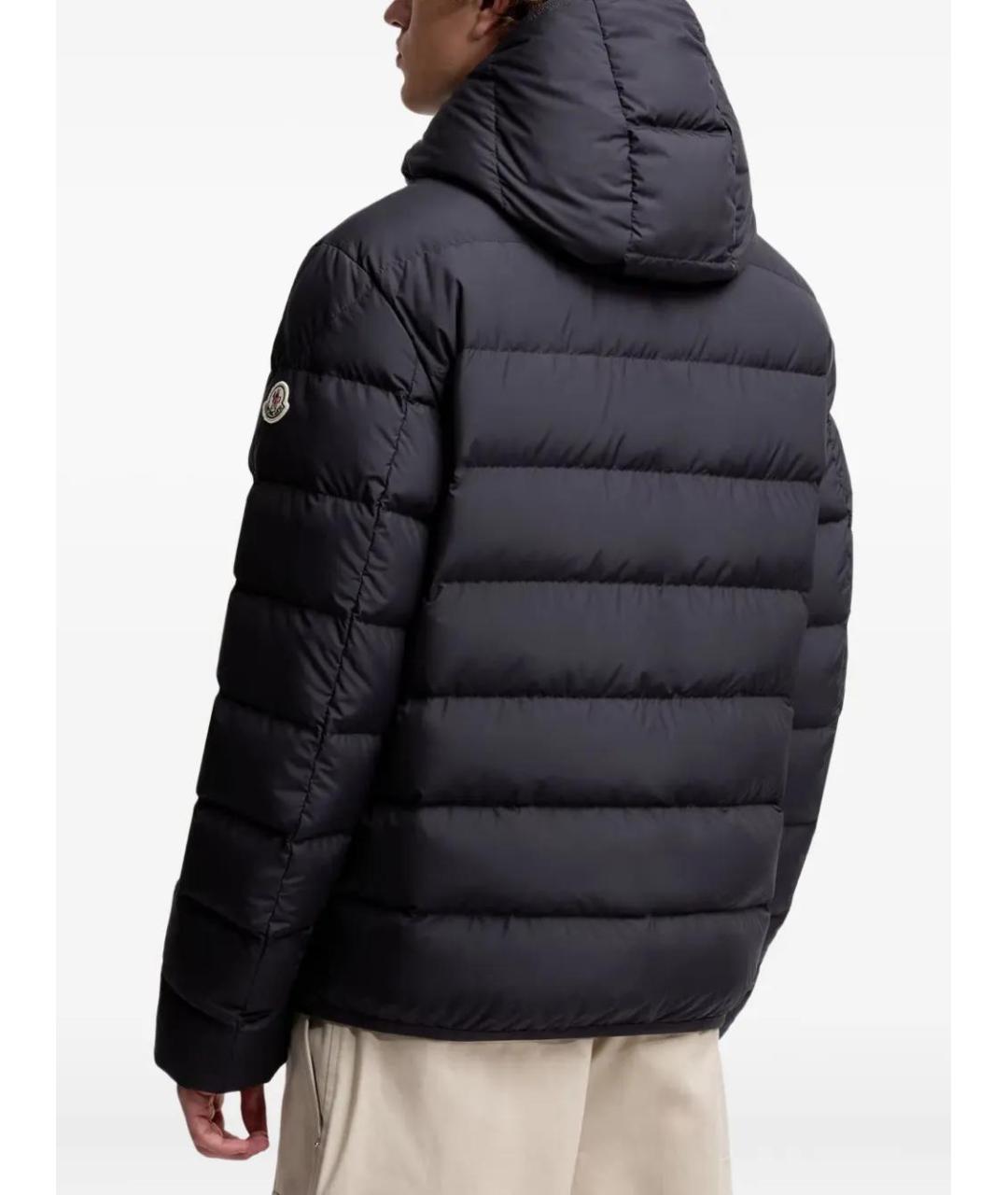 MONCLER Черный полиэстеровый пуховик, фото 4
