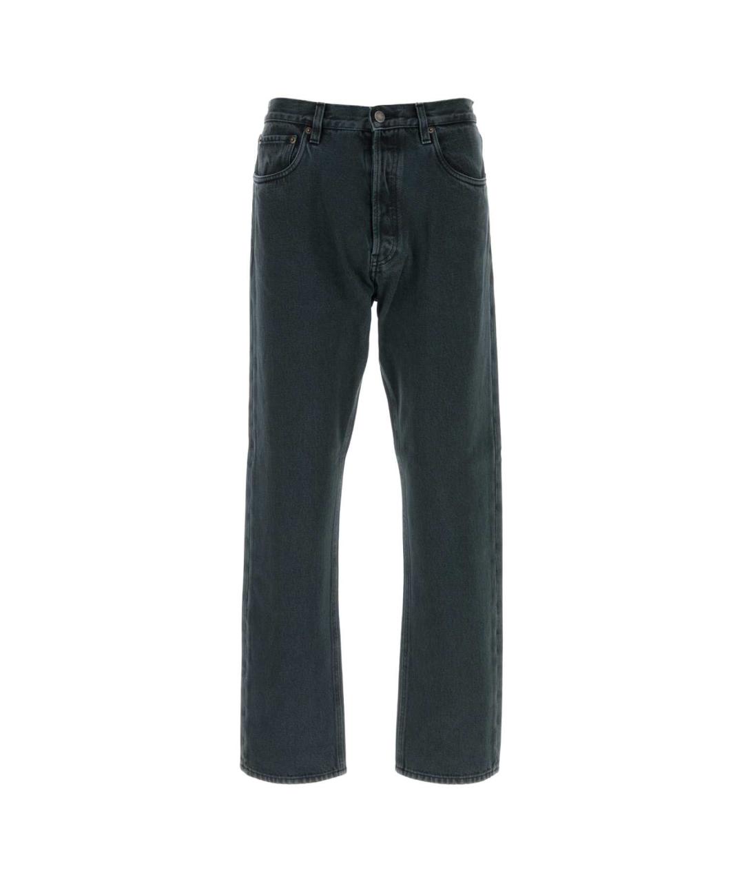 PRADA Темно-синие хлопковые прямые джинсы, фото 1