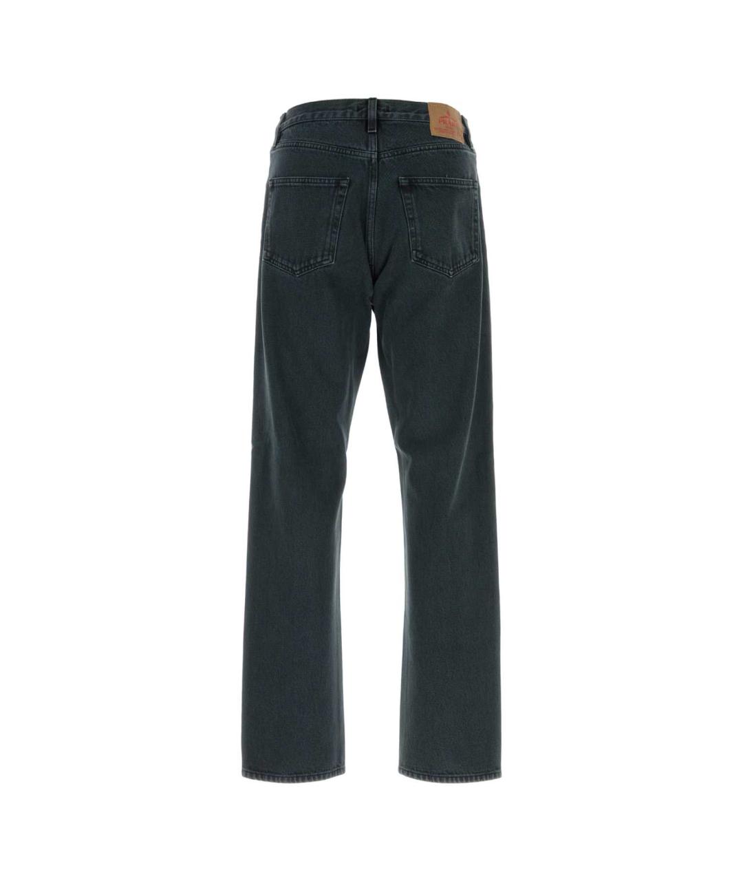 PRADA Темно-синие хлопковые прямые джинсы, фото 2