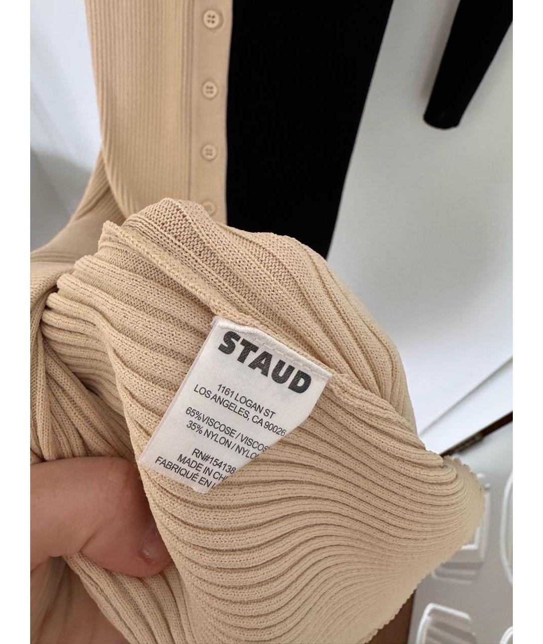 STAUD Черное хлопковое повседневное платье, фото 4