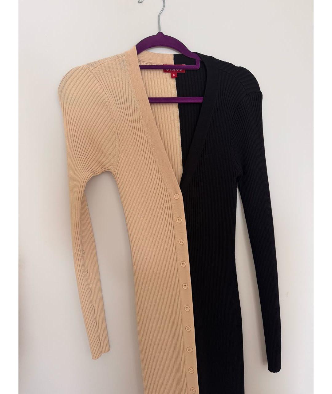 STAUD Черное хлопковое повседневное платье, фото 2