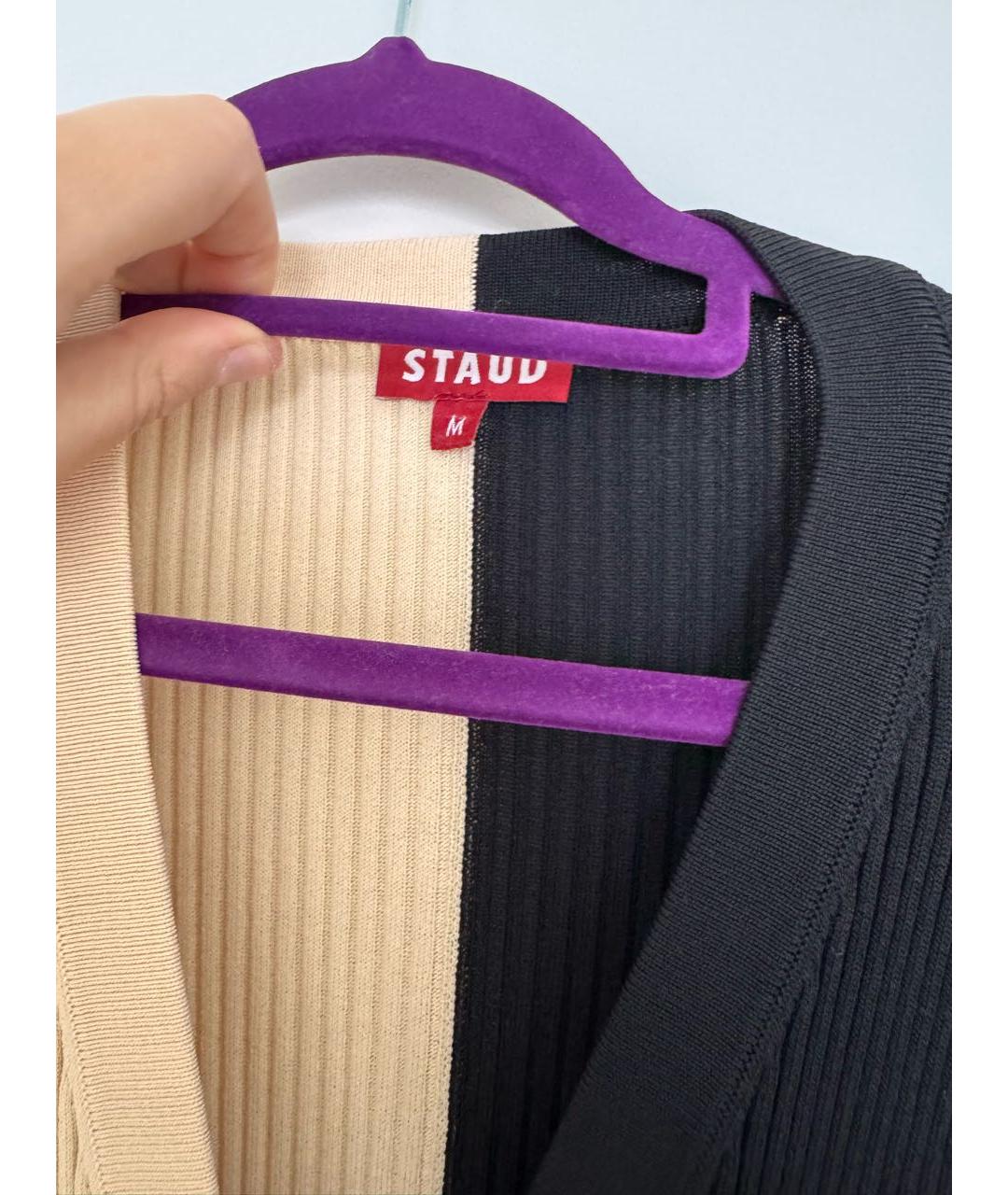 STAUD Черное хлопковое повседневное платье, фото 7